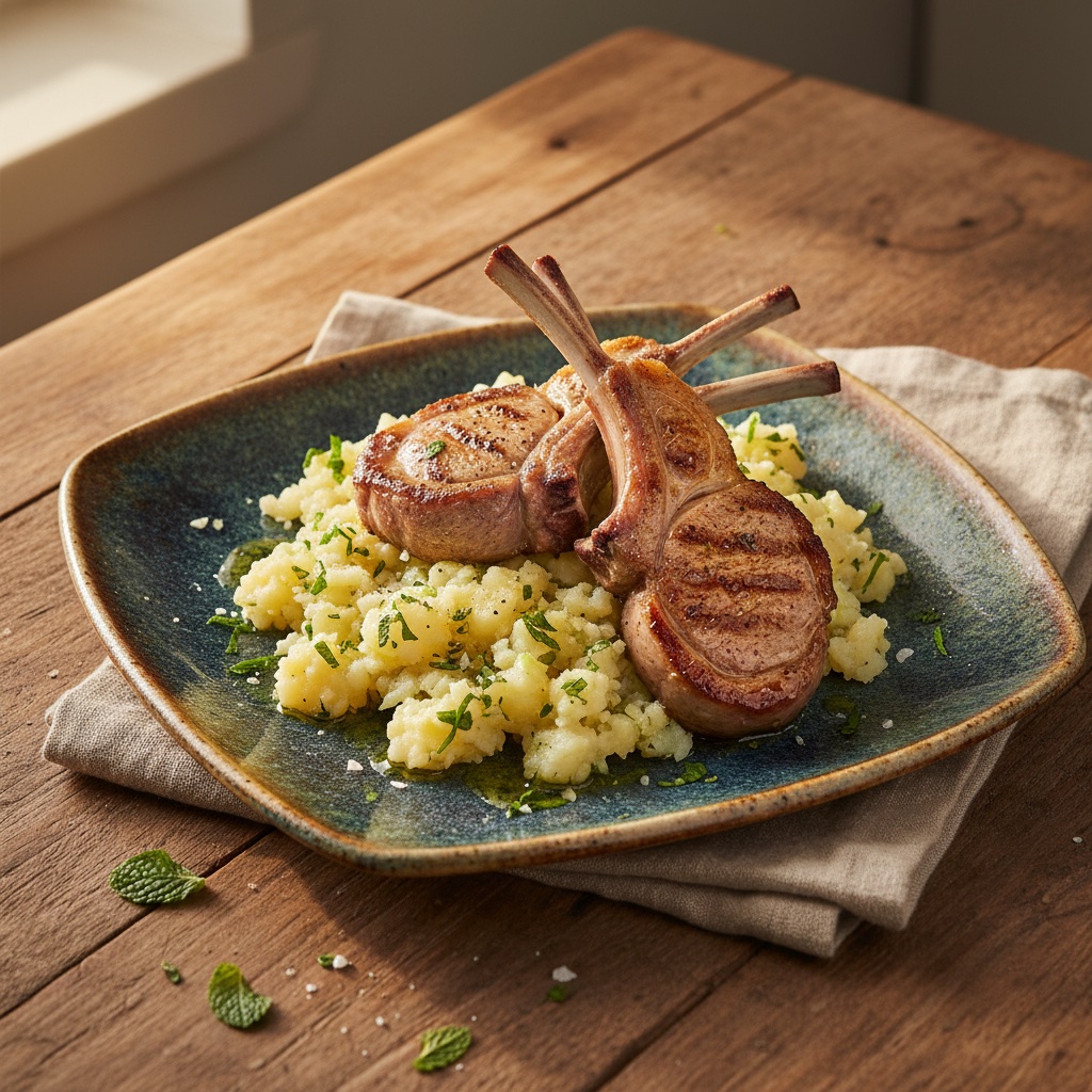 Lamb Chops with Minted Potatoes